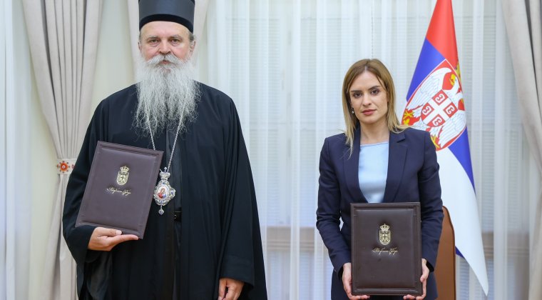 Ђурђевић и Митрополит Теодосије потписали споразум о помоћи народу на КиМ