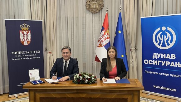 Потписивање Уговора о сарадњи Министарства за рад, запошљавање, борачка и социјална питања и Компаније ,,Дунав осигурање“