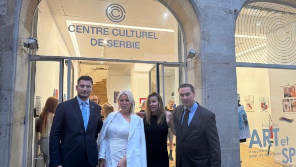 Отворена изложба „Уметност и спорт“ у Културном центру Србије у Паризу