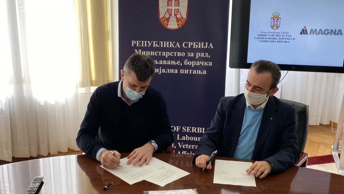 Компанија „Magna Seatingˮ из Оџака упутио донацију Министарству за рад, запошљавање, борчака и социјална питања