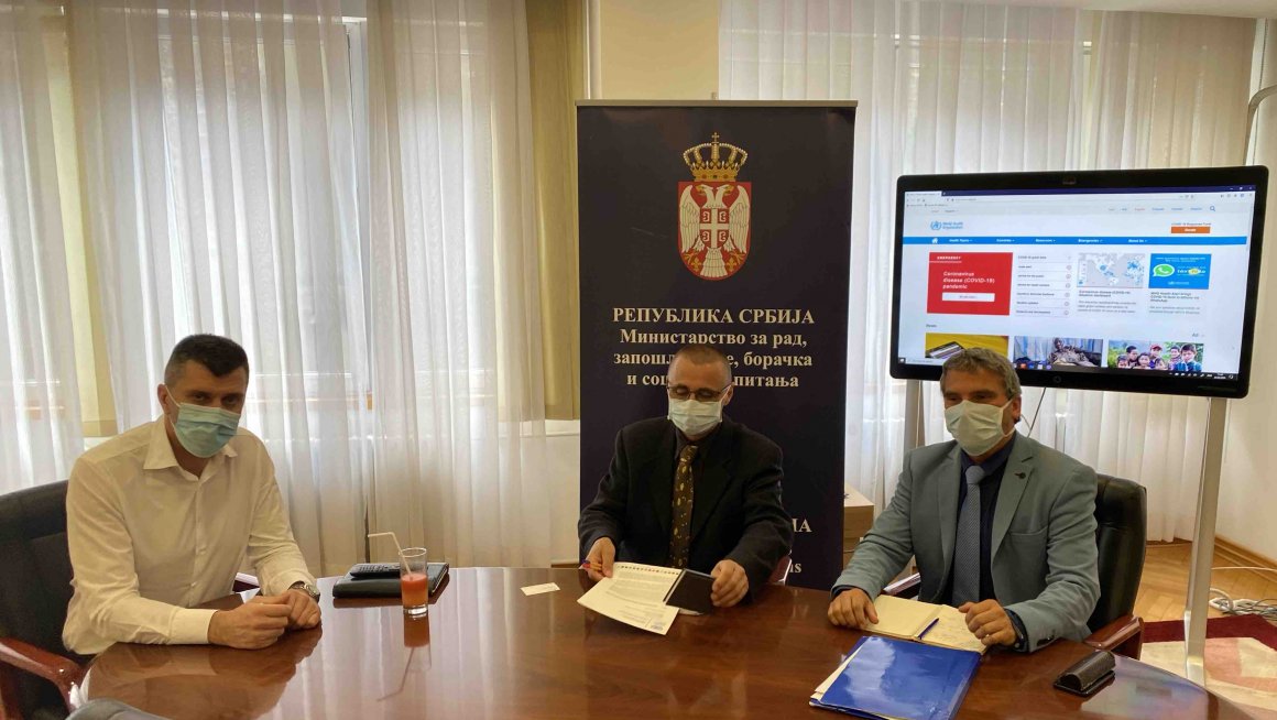 Министарство за рад, запошљавање, борачка и социјална питања и Светска здравствена организација у борби против епидемије COVID – 19