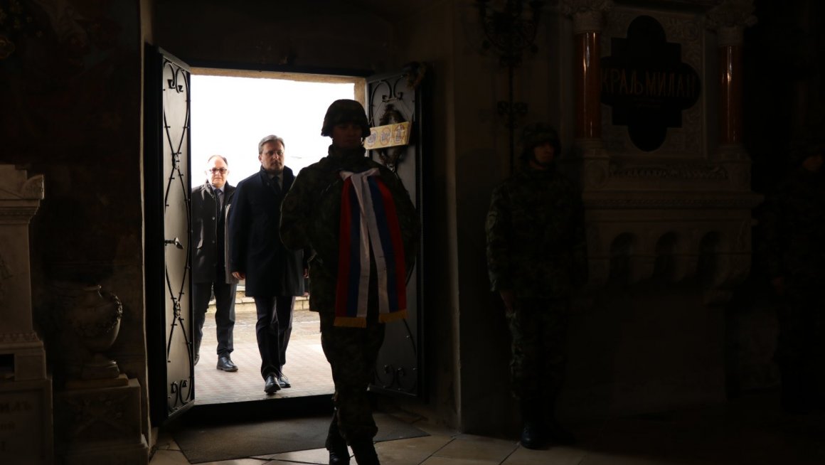 Говор министра Николе Селаковића поводом обележавања 122. годишњице од смрти од краља Милана I Обреновића у Манастиру Крушедол