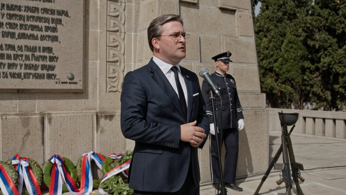 Говор министра за рад, запошљавање, борачка и социјална питања Николе Селаковића након одавања почасти и полагања венацана на Српском војничком гробљу Зејтинлик, на обележавању 105. годишњице пробоја Солунског фронта